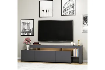 Jurukovo Golvstående TV Bänk 192 cm med Förvaring i Målat Trä - Antracit - Möbler - TV- & Mediamöbler - TV bänk & mediabänk