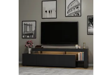 Jurukovo Golvstående TV Bänk 192 cm med Förvaring i Målat Trä - Antracit - Möbler - TV- & Mediamöbler - TV bänk & mediabänk