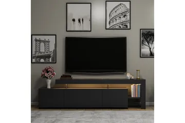 Jurukovo Golvstående TV Bänk 192 cm med Förvaring i Målat Trä - Antracit - Möbler - TV- & Mediamöbler - TV bänk & mediabänk