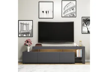 Jurukovo Golvstående TV Bänk 192 cm med Förvaring i Målat Trä - Antracit - Möbler - TV- & Mediamöbler - TV bänk & mediabänk