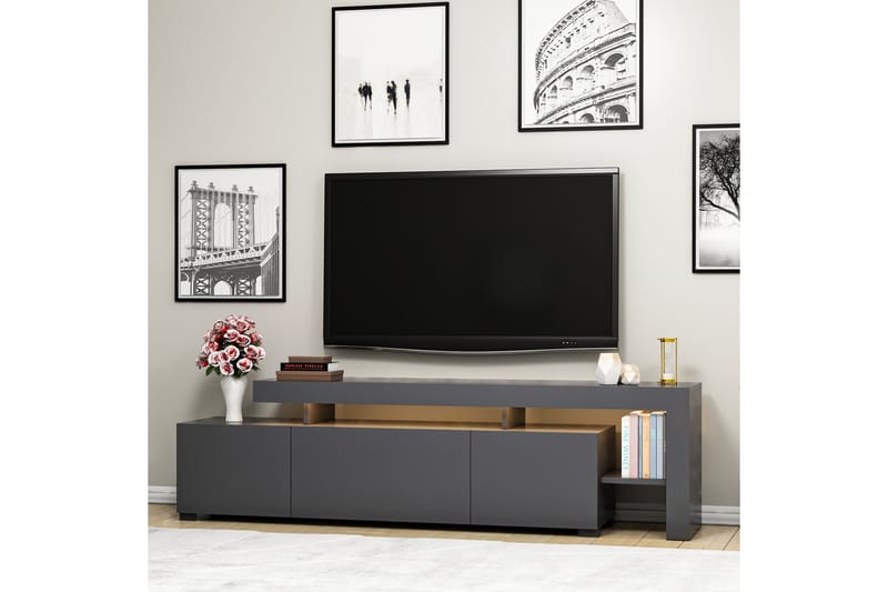 Jurukovo Tv-bänk 192 cm - Antracit - Möbler - TV- & Mediamöbler - TV bänk & mediabänk