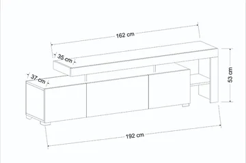 Jurukovo Tv-bänk 192 cm - Antracit - Möbler - TV- & Mediamöbler - TV bänk & mediabänk
