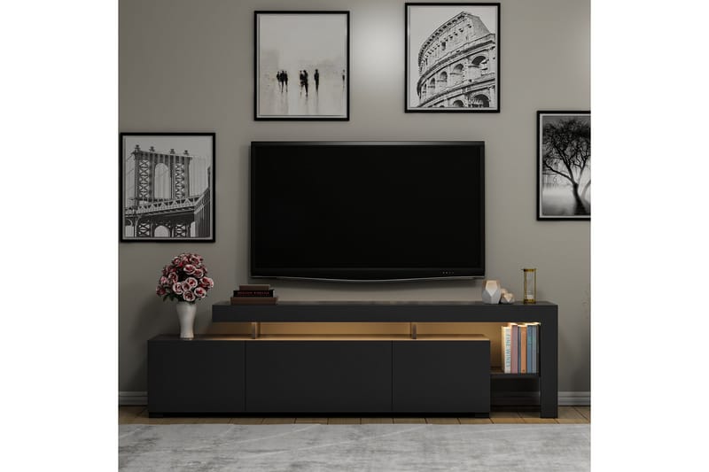 Jurukovo Tv-bänk 192 cm - Antracit - Möbler - TV- & Mediamöbler - TV bänk & mediabänk