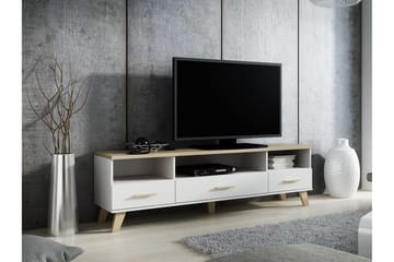 Kardos TV-bänk 180 cm - Vit/Ek - Möbler - TV- & Mediamöbler - TV bänk & mediabänk