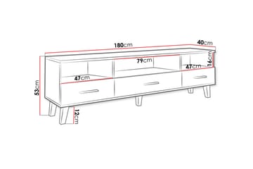 Kardos TV-bänk 180 cm - Vit/Ek - Möbler - TV- & Mediamöbler - TV bänk & mediabänk