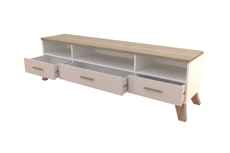 Kardos TV-bänk 180 cm - Vit/Ek - Möbler - TV- & Mediamöbler - TV bänk & mediabänk