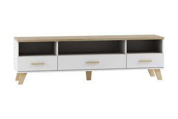 Kardos TV-bänk 180 cm - Vit/Ek - Möbler - TV- & Mediamöbler - TV bänk & mediabänk