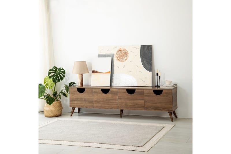 Khalidur Tv-bänk 180 cm - Valnöt - Möbler - TV- & Mediamöbler - TV bänk & mediabänk