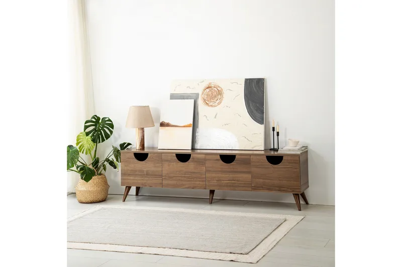 Khalidur Tv-bänk 180 cm - Valnöt - Möbler - TV- & Mediamöbler - TV bänk & mediabänk