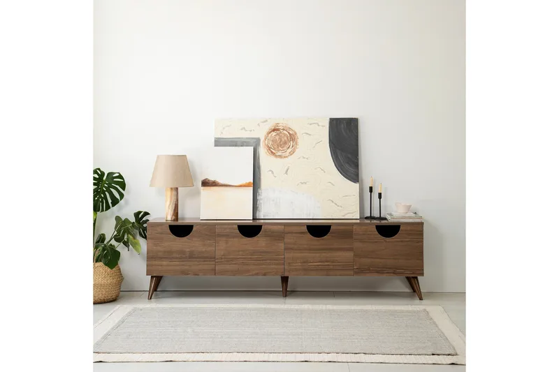 Khalidur Tv-bänk 180 cm - Valnöt - Möbler - TV- & Mediamöbler - TV bänk & mediabänk