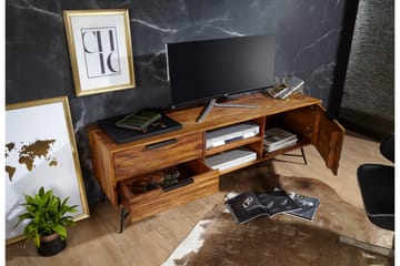 Kimbal Golvstående TV-bänk 160 cm med Förvaring i Valnöt - Brun - Möbler - TV- & Mediamöbler - TV bänk & mediabänk