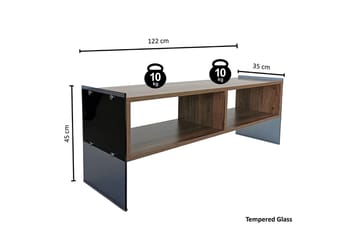 Lekkenne TV-bänk 122 cm - Mörkbrun - Möbler - TV- & Mediamöbler - TV bänk & mediabänk