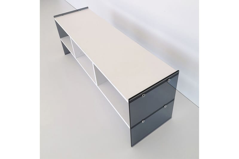 Lekkenne TV-bänk 122 cm - Vit/Grå - Möbler - TV- & Mediamöbler - TV bänk & mediabänk