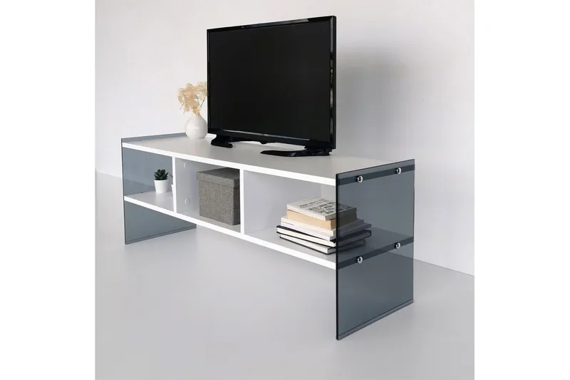Lekkenne TV-bänk 122 cm - Vit/Grå - Möbler - TV- & Mediamöbler - TV bänk & mediabänk