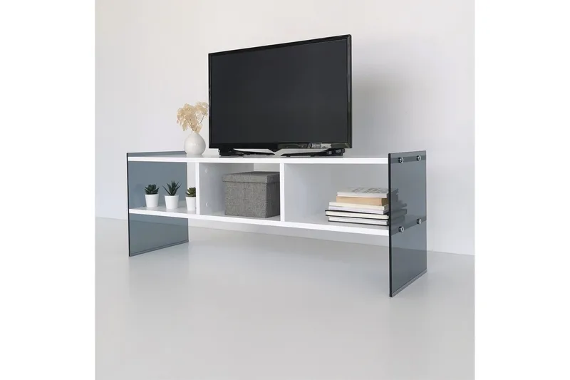 Lekkenne TV-bänk 122 cm - Vit/Grå - Möbler - TV- & Mediamöbler - TV bänk & mediabänk