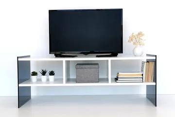 Lekkenne TV-bänk 122 cm - Vit/Grå - Möbler - TV- & Mediamöbler - TV bänk & mediabänk