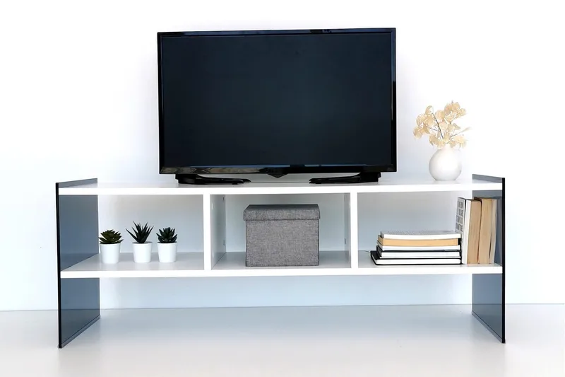 Lekkenne TV-bänk 122 cm - Vit/Grå - Möbler - TV- & Mediamöbler - TV bänk & mediabänk