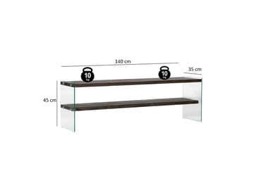 Lepinas Golvstående Tv Bänk 140 cm i Målat Trä - Mörkbrun - Möbler - TV- & Mediamöbler - TV bänk & mediabänk