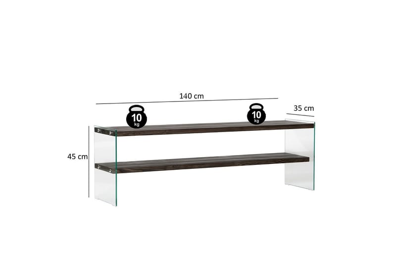 Lepinas Golvstående Tv Bänk 140 cm i Målat Trä - Mörkbrun - Möbler - TV- & Mediamöbler - TV bänk & mediabänk