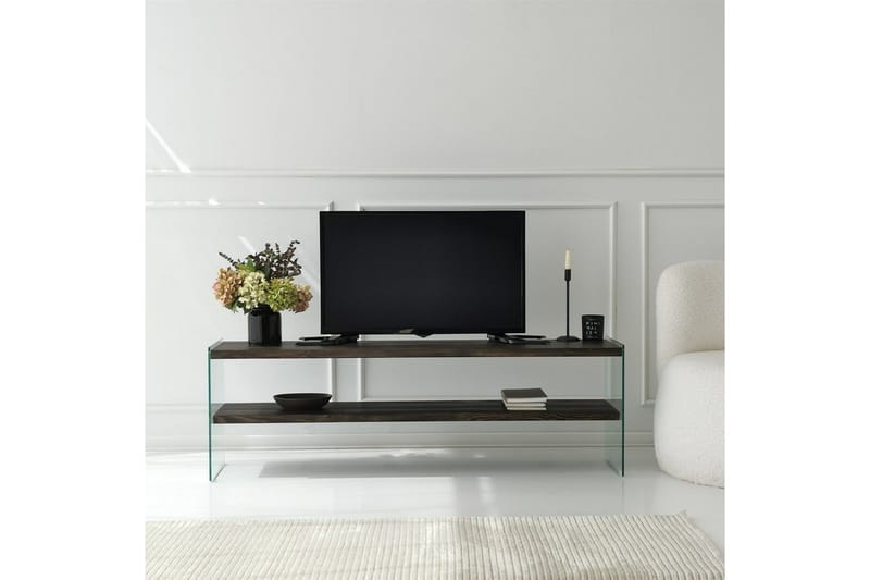 Lepinas Golvstående Tv Bänk 140 cm i Målat Trä - Mörkbrun - Möbler - TV- & Mediamöbler - TV bänk & mediabänk