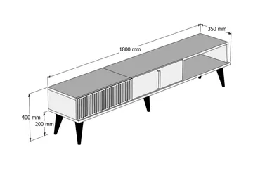 Lissione Tv-bänk 180 cm - Mörkbrun/Vit - Möbler - TV- & Mediamöbler - TV bänk & mediabänk