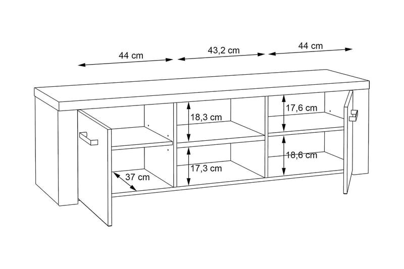 Loannia Tv-bänk 151 cm - Brun - Möbler - TV- & Mediamöbler - TV bänk & mediabänk