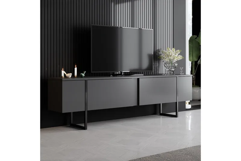 Luxe Tv-bänk 180x50 cm Svart - Hanah Home - Möbler - TV- & Mediamöbler - TV bänk & mediabänk