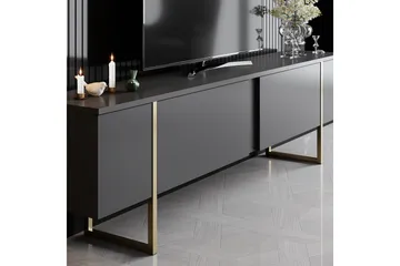Luxe Tv-bänk 180x50 cm Svart/Guld - Hanah Home - Möbler - TV- & Mediamöbler - TV bänk & mediabänk