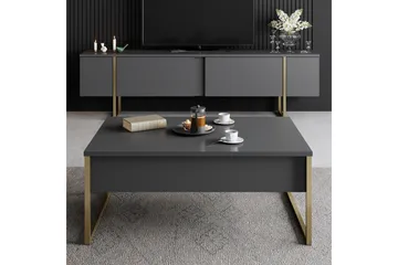 Luxe Tv-bänk 180x50 cm Svart/Guld - Hanah Home - Möbler - TV- & Mediamöbler - TV bänk & mediabänk
