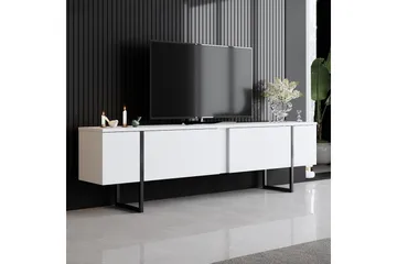 Luxe Tv-bänk 180x50 cm Vit/Svart - Hanah Home - Möbler - TV- & Mediamöbler - TV bänk & mediabänk