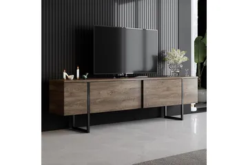 Luxe Tv bänk med Förvaring 180x50 cm - Brun / Svart / Trä - Möbler - TV- & Mediamöbler - TV bänk & mediabänk