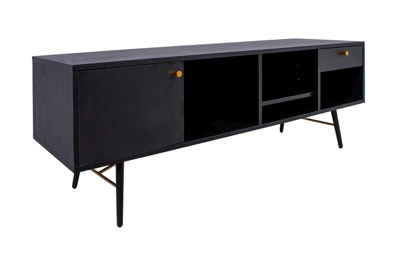 Luxemburg Tv-Bänk Svart/Koppar