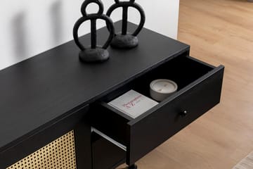 Makwana Golvstående Tv Bänk 180 cm med Förvaring i Målat Trä - Svart - Möbler - TV- & Mediamöbler - TV bänk & mediabänk