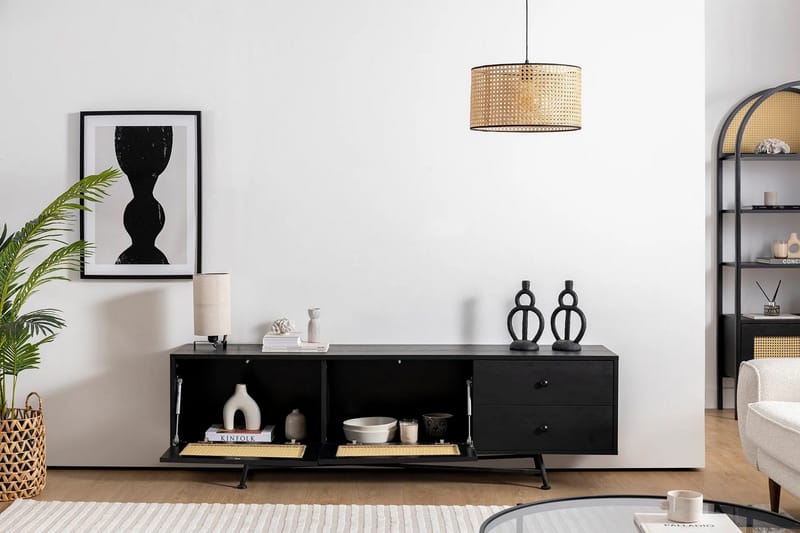 Makwana Tv-bänk 180 cm - Svart - Möbler - TV- & Mediamöbler - TV bänk & mediabänk