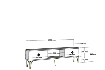 Male Tv-bänk 150 cm - Guld - Möbler - TV- & Mediamöbler - TV bänk & mediabänk