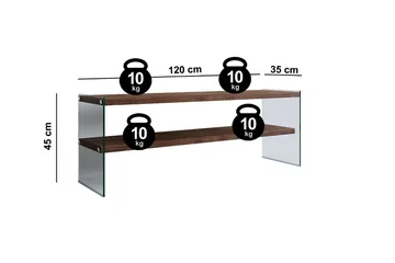 Malmby TV-bänk 120 cm - Brun/Glas - Möbler - TV- & Mediamöbler - TV bänk & mediabänk