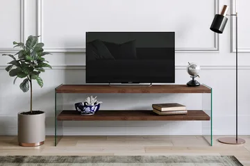 Malmby TV-bänk 120 cm - Brun/Glas - Möbler - TV- & Mediamöbler - TV bänk & mediabänk