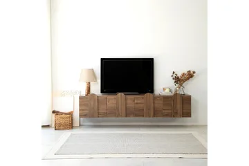 Malpani Vägghängd Tv Bänk 180 cm med Förvaring i Valnöt - Brun - Möbler - TV- & Mediamöbler - TV bänk & mediabänk
