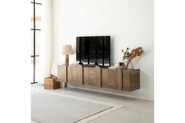 Malpani Vägghängd Tv Bänk 180 cm med Förvaring i Valnöt - Brun - Möbler - TV- & Mediamöbler - TV bänk & mediabänk
