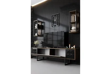 Manchan Tv-möbelset 180 cm - Valnöt/Svart - Möbler - TV- & Mediamöbler - TV bänk & mediabänk