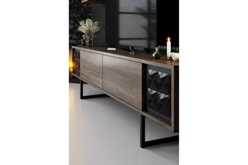 Manchan Tv-möbelset 180 cm - Valnöt/Svart - Möbler - TV- & Mediamöbler - TV bänk & mediabänk