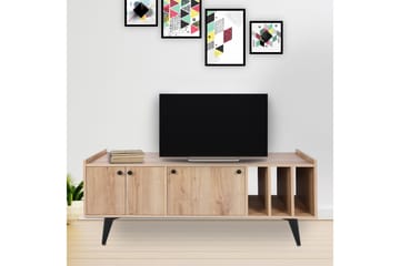 Maolina Retro Tv-bänk 150 cm med Förvaring i Trä - Ljusbrun - Möbler - TV- & Mediamöbler - TV bänk & mediabänk