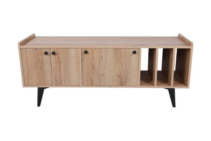 Maolina Retro Tv-bänk 150 cm med Förvaring i Trä - Ljusbrun - Möbler - TV- & Mediamöbler - TV bänk & mediabänk