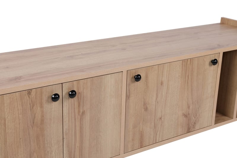 Maolina Retro Tv-bänk 150 cm med Förvaring i Trä - Ljusbrun - Möbler - TV- & Mediamöbler - TV bänk & mediabänk