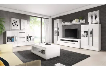 Maricruz TV-bänk 140 cm - Vit/Vit högglans - Möbler - TV- & Mediamöbler - TV bänk & mediabänk