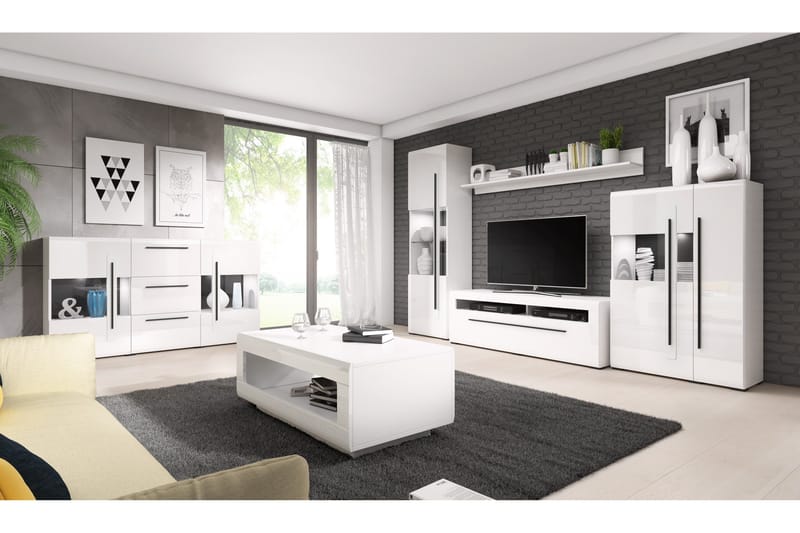 Maricruz TV-bänk 160 cm - Vit - Möbler - TV- & Mediamöbler - TV bänk & mediabänk