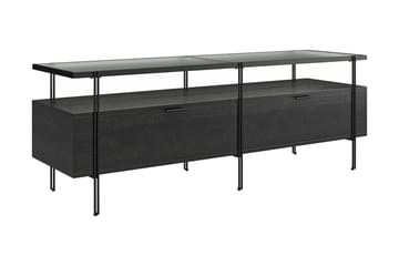 Marinko Tv Bänk 140 cm med Förvaring i Trä med Metallben - Svart - Möbler - TV- & Mediamöbler - TV bänk & mediabänk