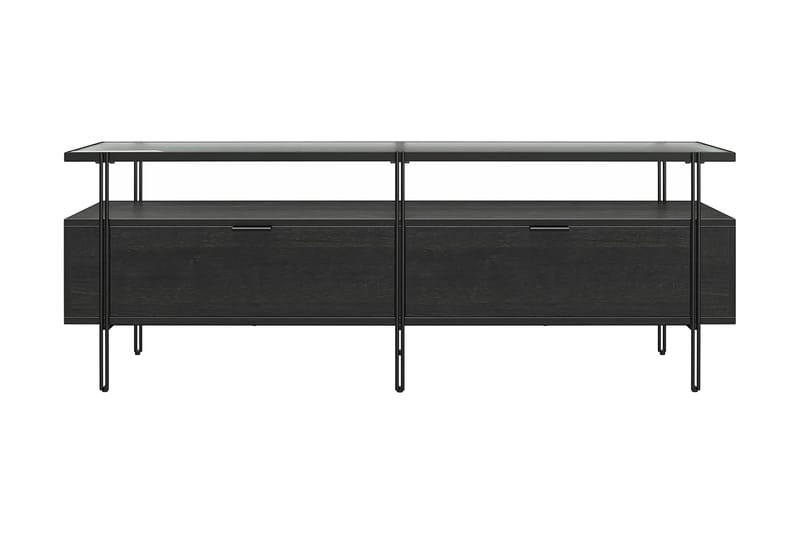 Marinko Tv Bänk 140 cm med Förvaring i Trä med Metallben - Svart - Möbler - TV- & Mediamöbler - TV bänk & mediabänk
