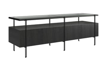 Marinko Tv Bänk 140 cm med Förvaring i Trä med Metallben - Svart - Möbler - TV- & Mediamöbler - TV bänk & mediabänk