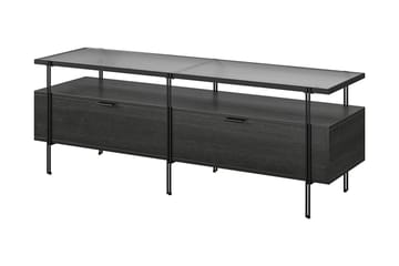 Marinko Tv Bänk 140 cm med Förvaring i Trä med Metallben - Svart - Möbler - TV- & Mediamöbler - TV bänk & mediabänk